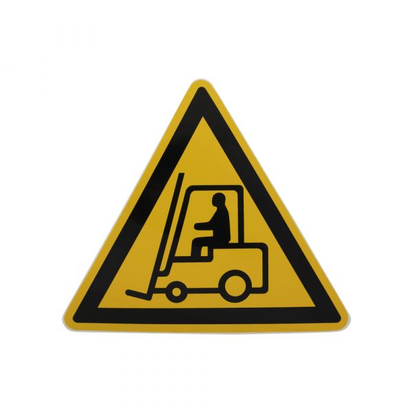 Sticker pas op heftruck - 200 mm driehoek.