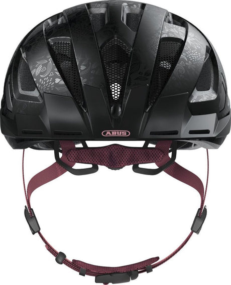 Abus fietshelm urban-i 3.0 flower art s - 51-55 cm - zwart - geschikt voor gebruik op elektrische fietsen - stadsfietsen - 250 g