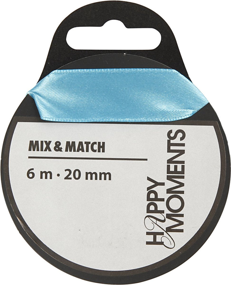 Happy moments satijnlint lichtblauw, 15m