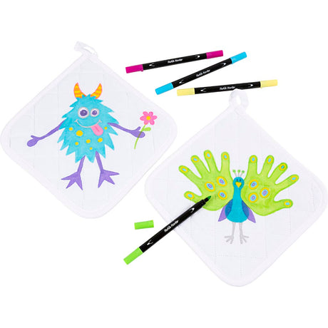 Creativ company https: www.cchobby.nl groepsset-pannenlappen-met-stiften-zwart-wit-1-set