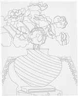 Creativ company schildercanvas met print boeket in vaas - 24x30cm