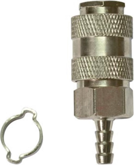 Stanley koppeling ø 6 x 11 mm met orion-nippel, luchtslang koppeling metaal, snelle aansluiting voor persluchtsystemen, geschikt voor garage, werkplaats, compressor