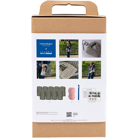 Creativ company http: www.cchobby.nl hobbyset-haken-stoere-tas-olijfgroen-1-doos