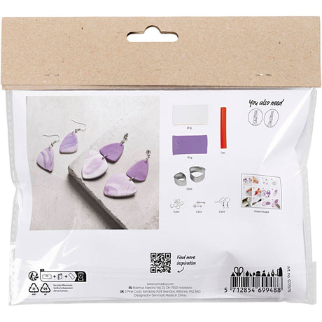 Creative company https: www.cchobby.nl mini-hobbyset-sieraden-gemarmerde-oorringen-lichtpaars-1-doos