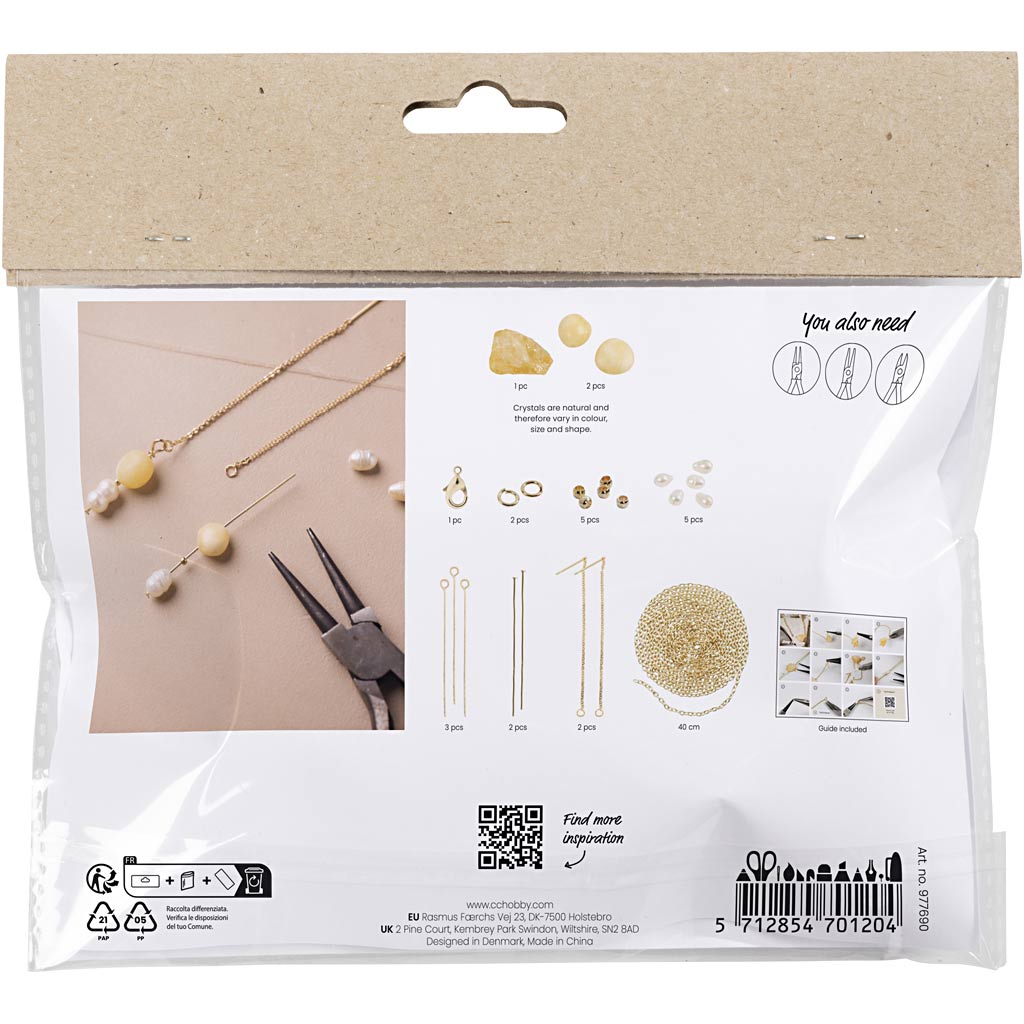 Creative company https: www.cchobby.nl mini-hobbyset-sieraden-honingcalciet-ketting-en-oorbellen-1-doos