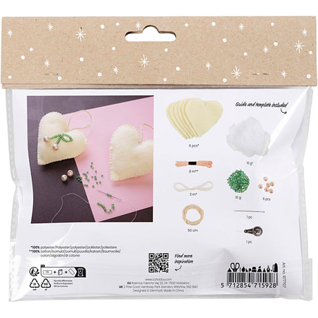 Creativ company http: www.cchobby.nl mini-hobbyset-naaien-harten-off-white-1-doos