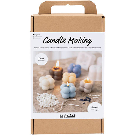 Creativ company http: www.cchobby.nl hobbyset-kaarsen-maken-bubble-sojakaars-beige-lichtblauw-creme-1-doos