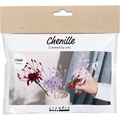 Creativ company https: www.cchobby.nl mini-hobbyset-bloemen-van-chenilledraad-lelie-lichtroze-lichtpaars-donkerrood-1-doos