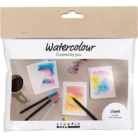 Creativ company http: www.cchobby.nl mini-hobbyset-aquarel-kaarten-en-enveloppen-1-doos
