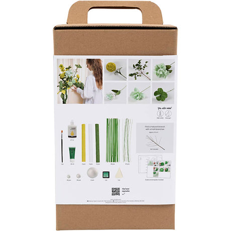 Creativ company http: www.cchobby.nl maxi-hobbyset-crepepapier-bloemenboeket-lichtgroen-donkergroen-pastel-groen-wit-1-doos