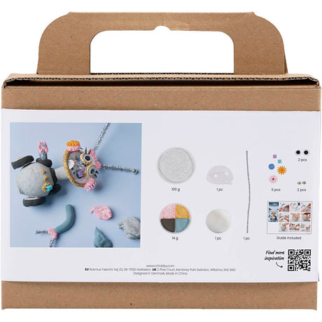 Creativ company https: www.cchobby.nl mini-hobbyset-boetseren-robot-grijs-roze-1-doos