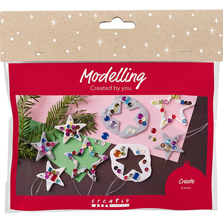 Creativ company http: www.cchobby.nl mini-hobbyset-boetseren-sterren-zilver-wit-1-doos