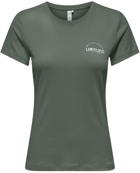 Only play cava life dames fitness t-shirt 15370927-laurel - kleur groen - maat xs