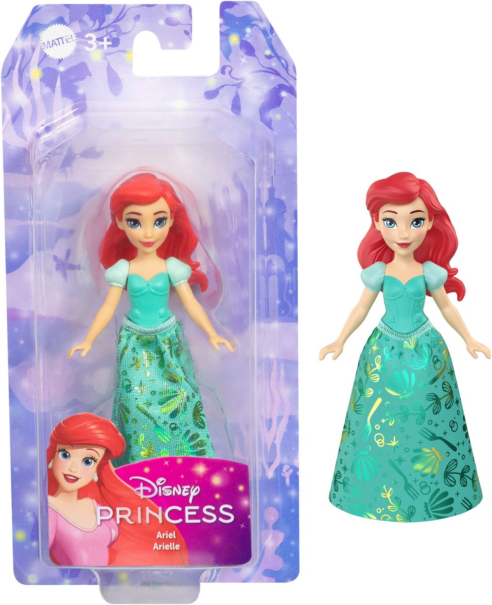 Disney princess ariel core small doll, kleine pop, vrouw, 3 jaar, jongen meisje, 95,4 mm, 50 g