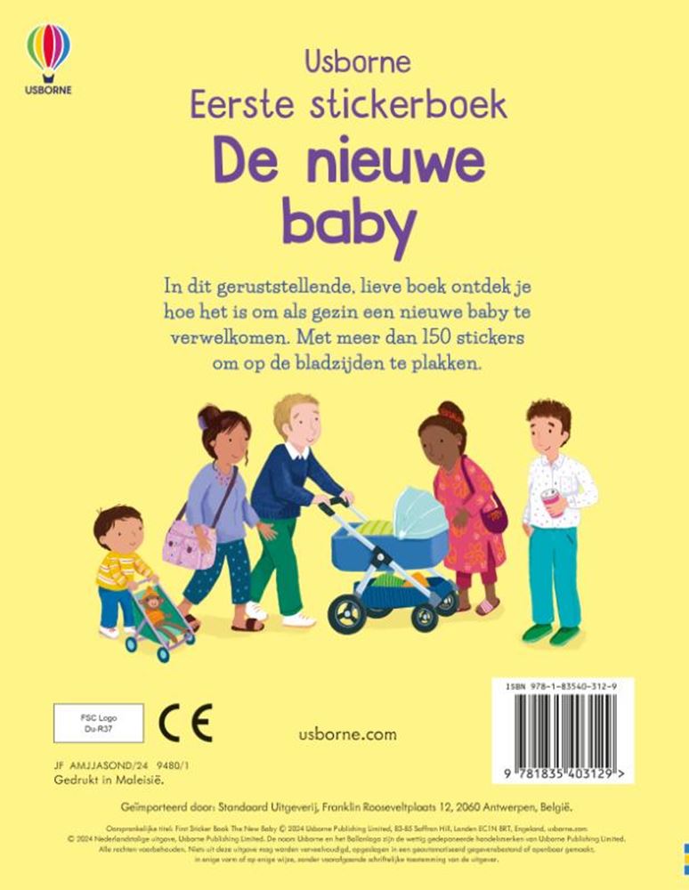 De nieuwe baby. stickerboek. 3+