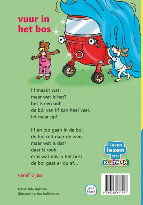 Uitgeverij kluitman de bol van lif, vuur in het bos - avi-start