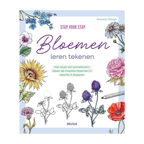 Deltas stap voor stap bloemen leren tekenen