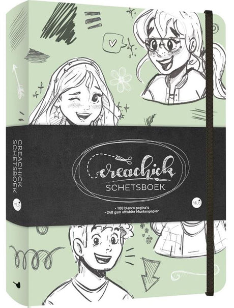 Creachick schetsboek sage green