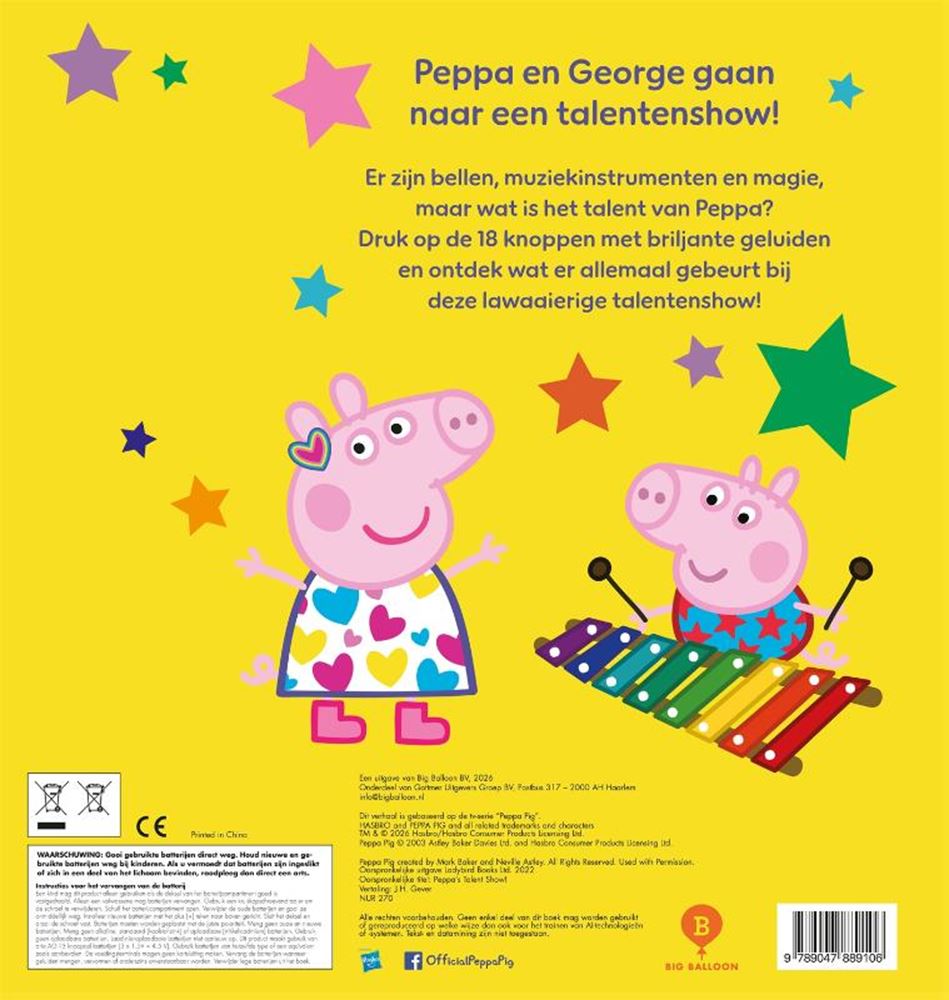 Geluidenboek peppa is een ster! 2+