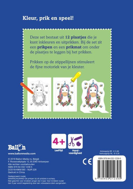 Standaard uitgeverij mijn kleur-en prikblok eenhoorns. 4+