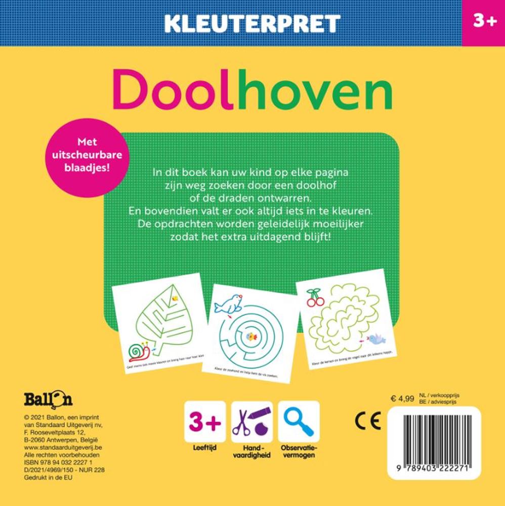 Standaard uitgeverij kleuterpret, doolhoven. 3+