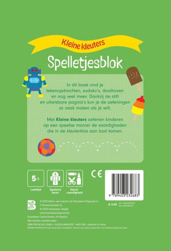 Standaard uitgeverij spelletjesblok met viltstift 5+ 5+