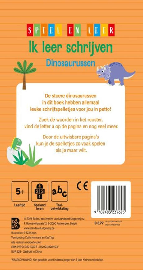 Ik leer schrijven dinosaurussen 5+