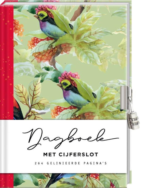 Dagboek met cijferslot birds.