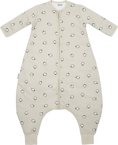 Meyco baby penguin baby winter slaapoverall jumper met vaste mouw - soft sand - 92cm - 2.5 tog