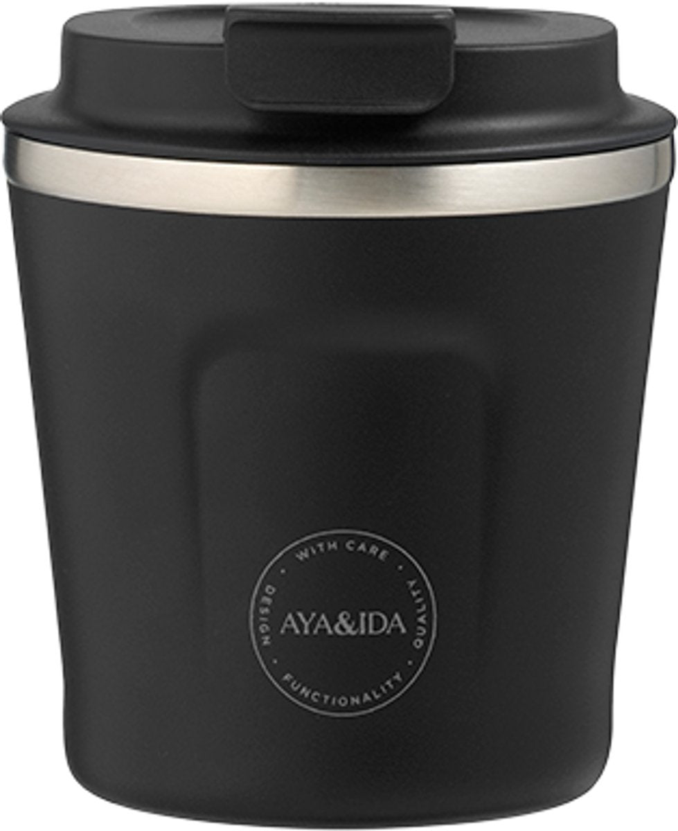 Aya ida aya ida - cup2go - koffiebeker - coffee to go - reisbeker - meenemen - 240ml - matt black nieuw