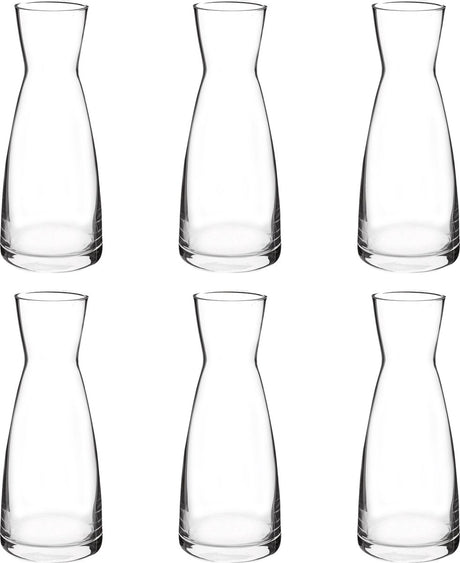 Bormioli rocco set van 6 karaffen - 1l - glas - hoogwaardig glazen schenkflessen voor drankjes en sap