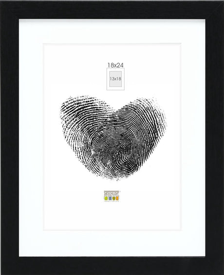 Deknudt frames fotolijst - zwart met passe-partout - 13x18 18x24 cm
