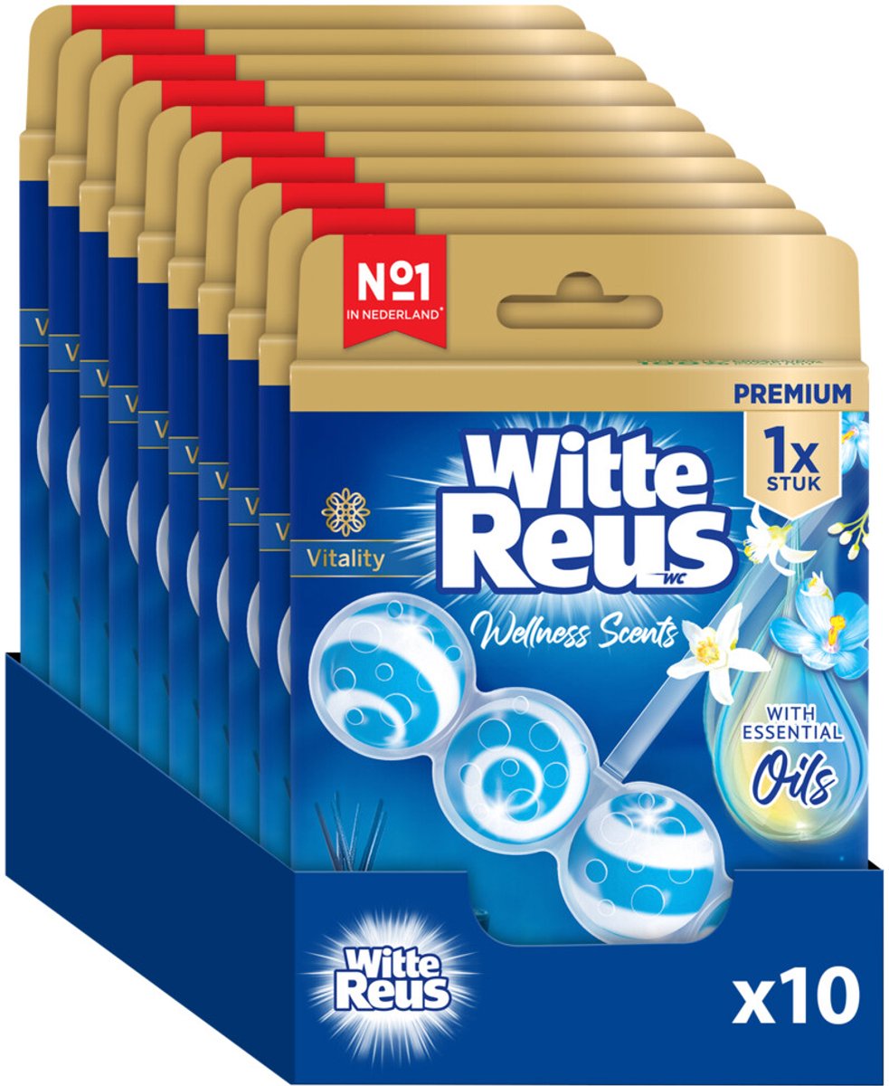 Witte reus wellness scents vitality toiletblok 50g - wc blokjes - voordeelverpakking - 10 stuks