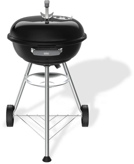 Weber compact kettle - ø 47 cm grillrooster - houtskoolbarbecue - zwart - asopvangschaal - 2 duurzame, weerbestendige wielen - handige dekselhaak - kras- en roestbestendig