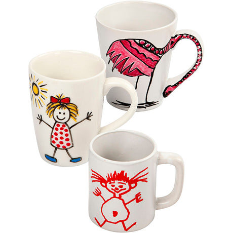 Creativ company http: www.cchobby.nl groepsset-mokken-beschilderen-h-7-10-cm-wit-1-set