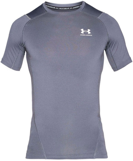 Under armour ua hg armour comp ss-gry heren sportshirt - castlerock - wit