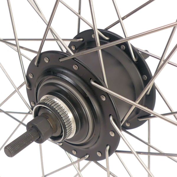 Shimano achterwiel 28 inch nexus 7 naaf (zwart) - zac19 velg (zwart) met rvs spaken - voor schijfrem
