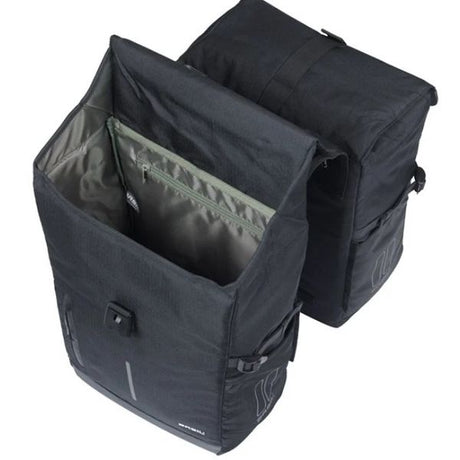 Basil dubbele fietstas move mik 30 liter 16 x 27 x 38 cm - zwart