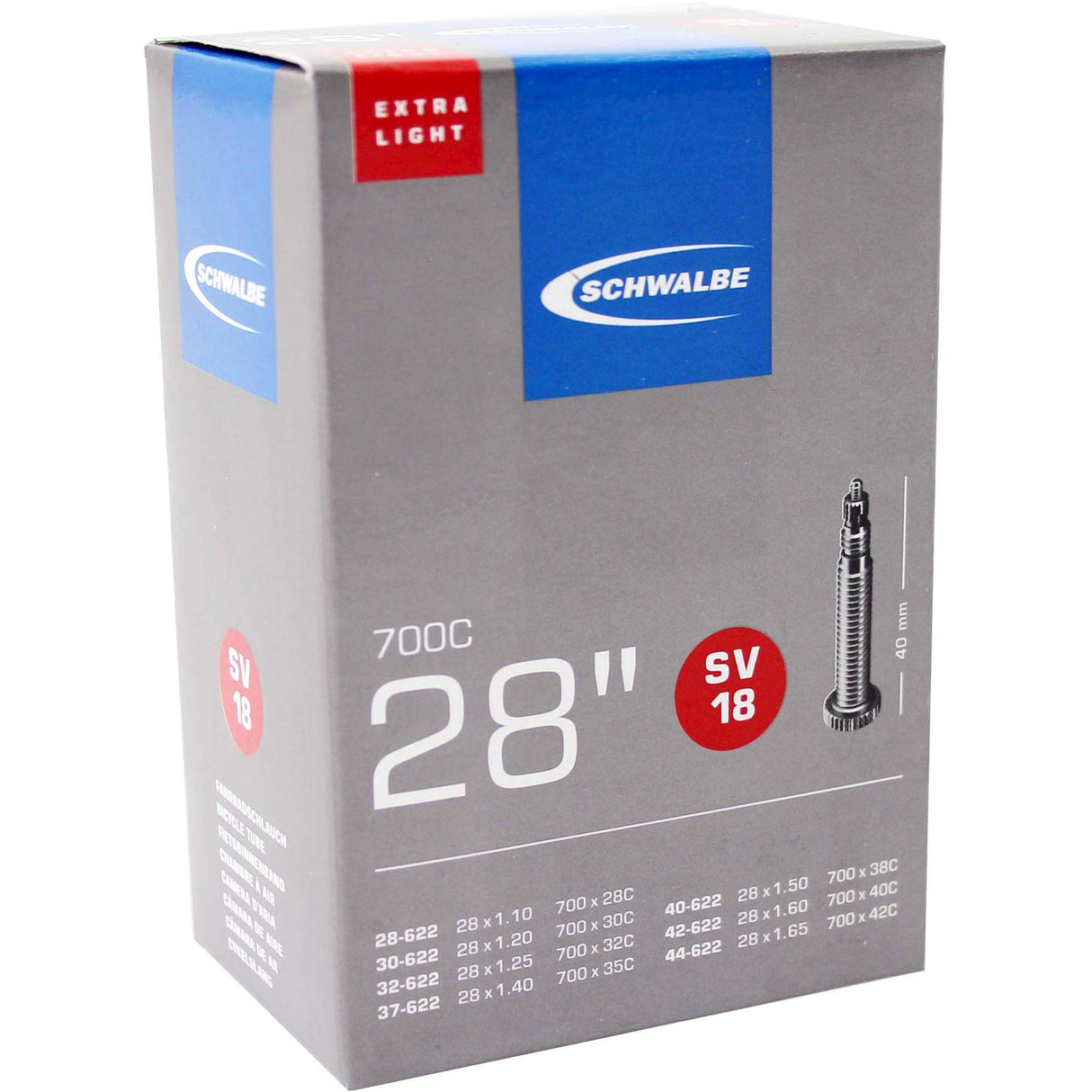 Schwalbe Binnenband SV18 Extra Light 28 28 47-622 635 40mm ventiel