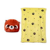 Blankeazzz adoramals ru de rode panda 2-in-1 knuffel reisdeken