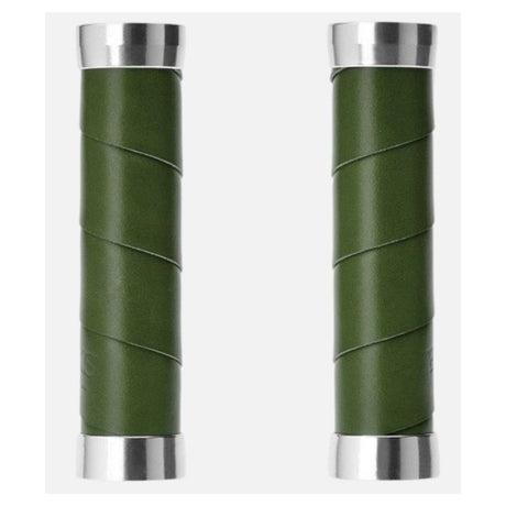 Brooks slender leather grips (130+130mm) - racing green