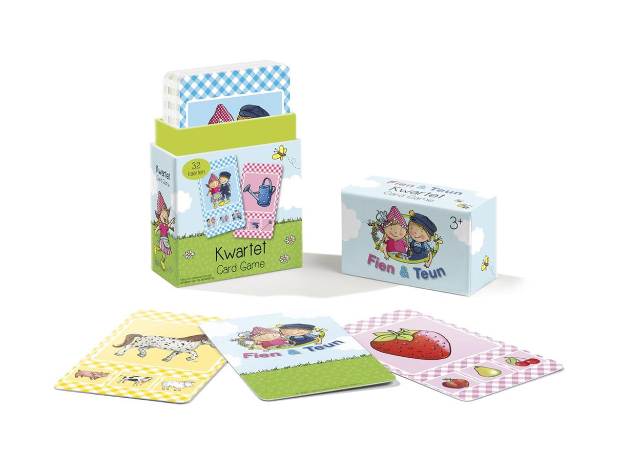Fien teun kwartet - boerderij thema, educatief spel cadeautip - 32 kaarten, 8 kwartetten - vanaf 3 jaar - bambolino toys