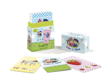 Fien teun kwartet - boerderij thema, educatief spel cadeautip - 32 kaarten, 8 kwartetten - vanaf 3 jaar - bambolino toys