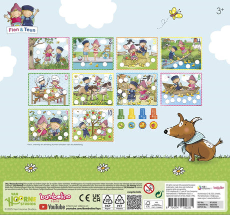 Fien teun creatieve stempelset, stempels en gekleurde kaarten - creatief, educatief speelgoed - boerderij speelgoed - vanaf 3 jaar - bambolino toys