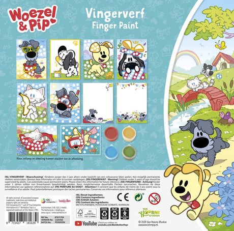 Woezel pip creatief met vingerverf - creatief speelgoed knutselen junior peuter kleuter - vanaf 2 jaar - cadeautip junior