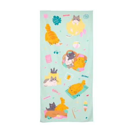 Beans co katten microvezel strandhanddoek