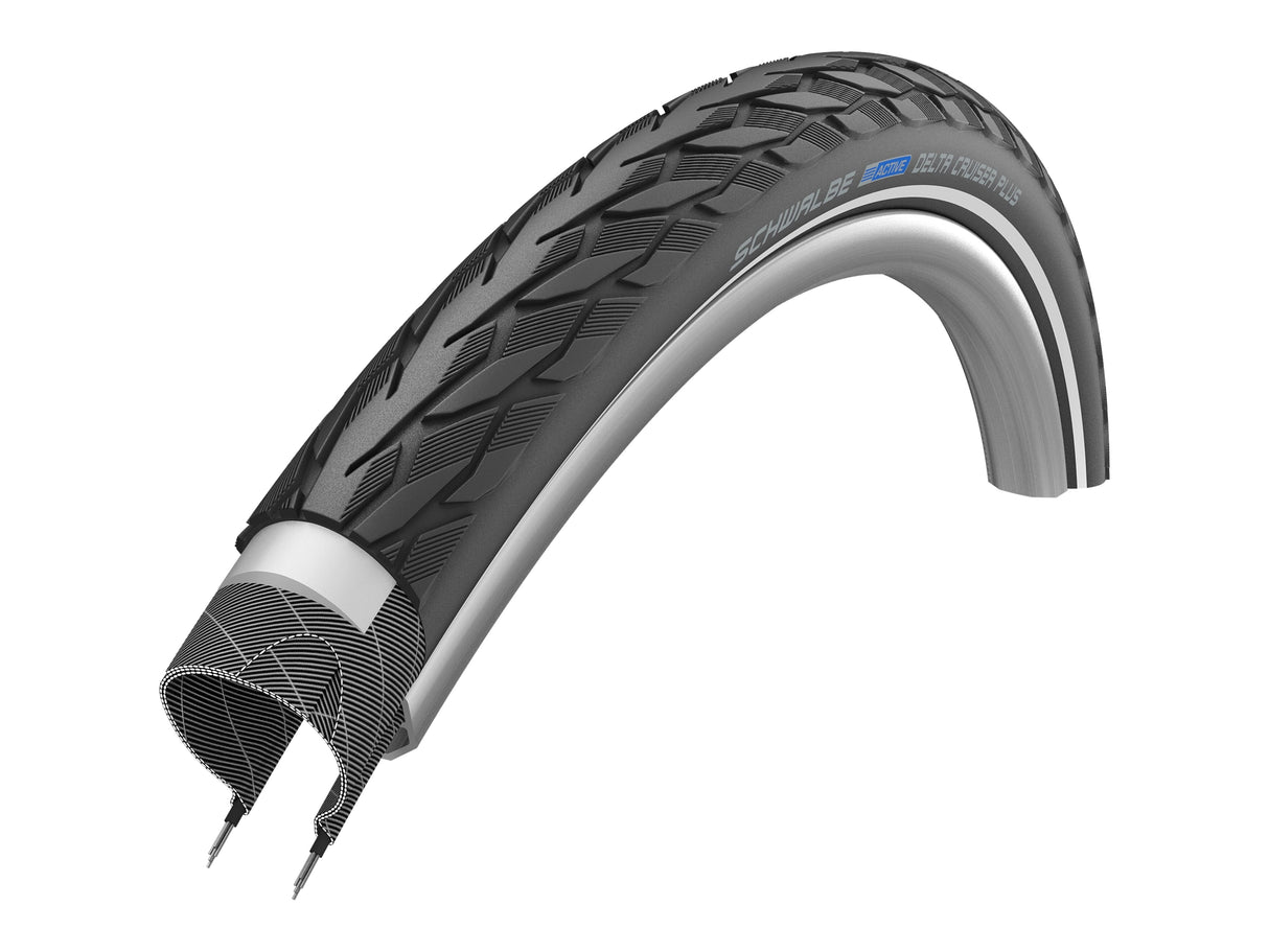 Buitenband Schwalbe Delta Cruiser Plus PunctureGuard 26 x 1 3 8 37-590 mm - zwart met reflectie