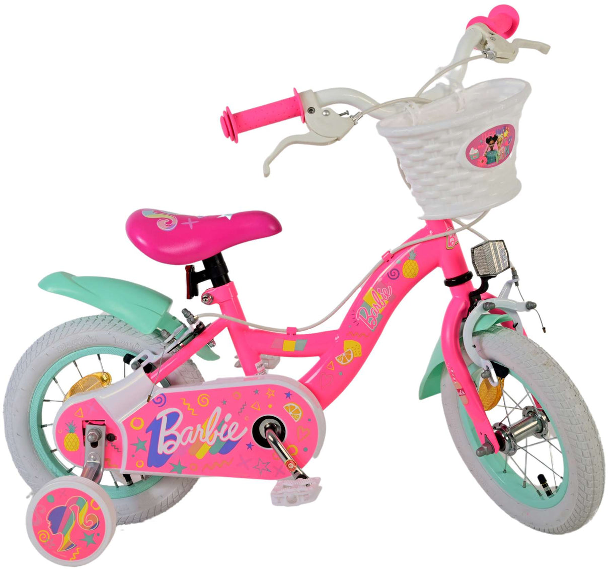 Barbie kinderfiets - meisjes - 12 inch - roze - twee handremmen