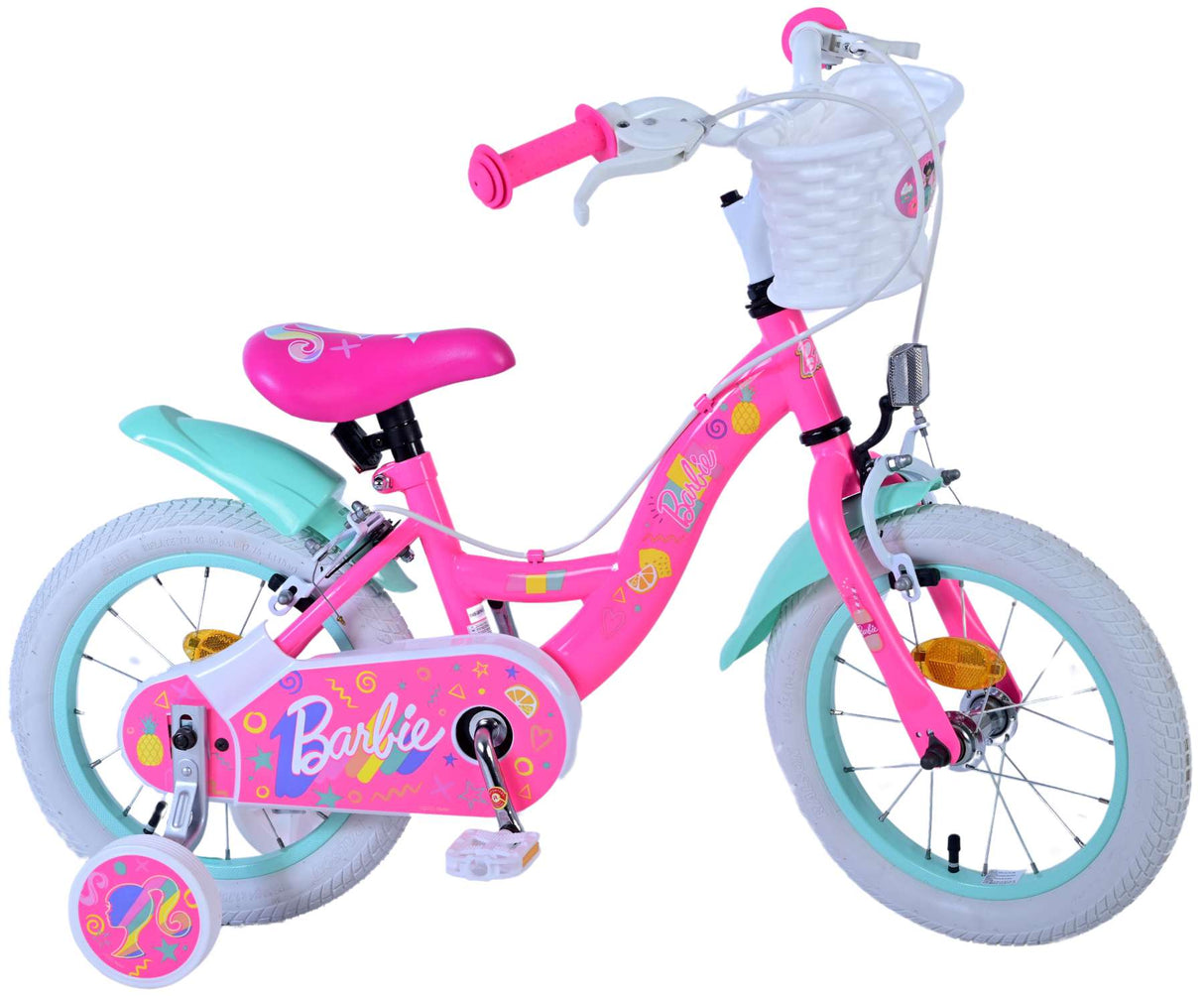 Barbie kinderfiets - meisjes - 14 inch - roze - twee handremmen