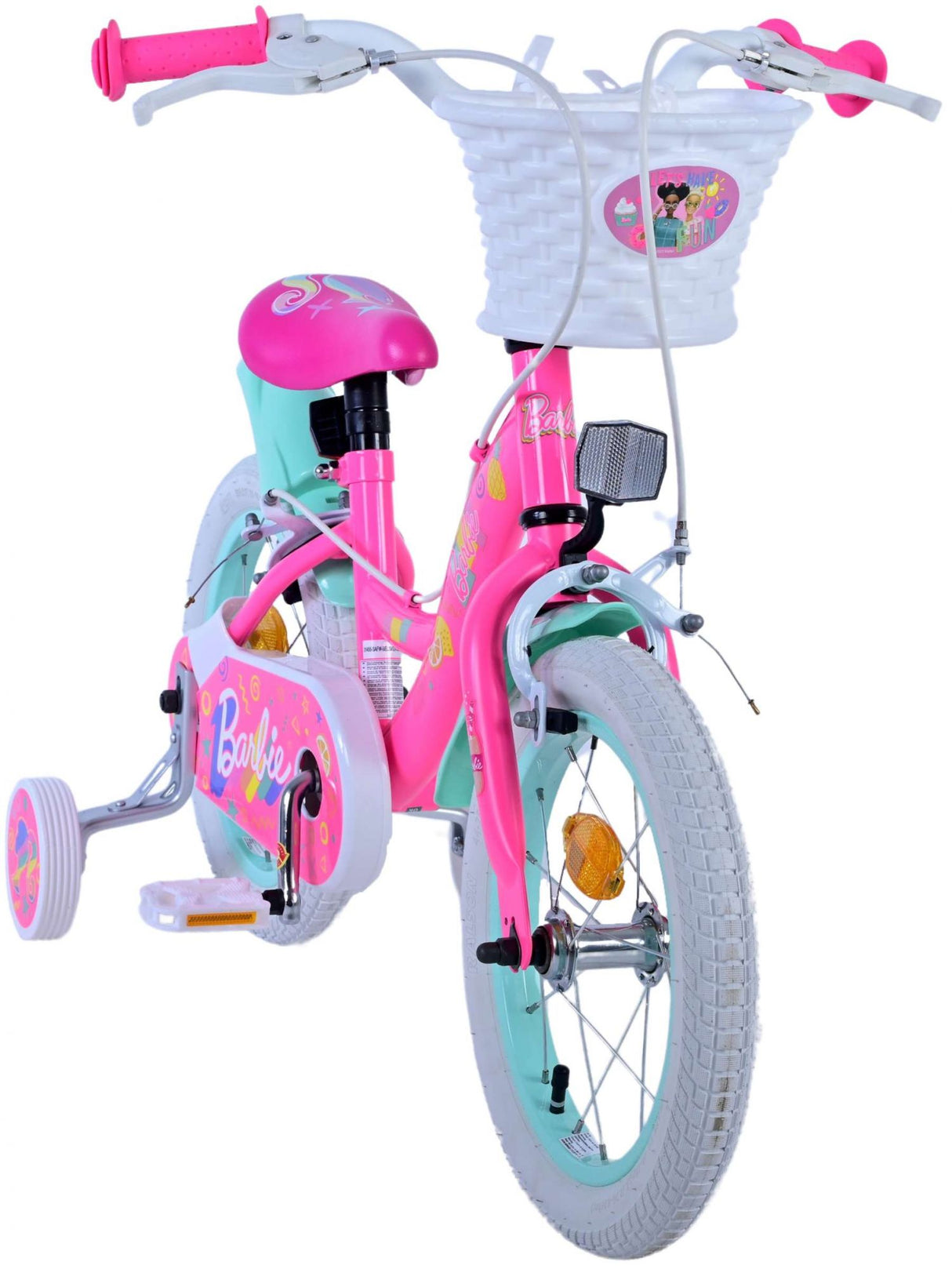 Barbie kinderfiets - meisjes - 14 inch - roze - twee handremmen